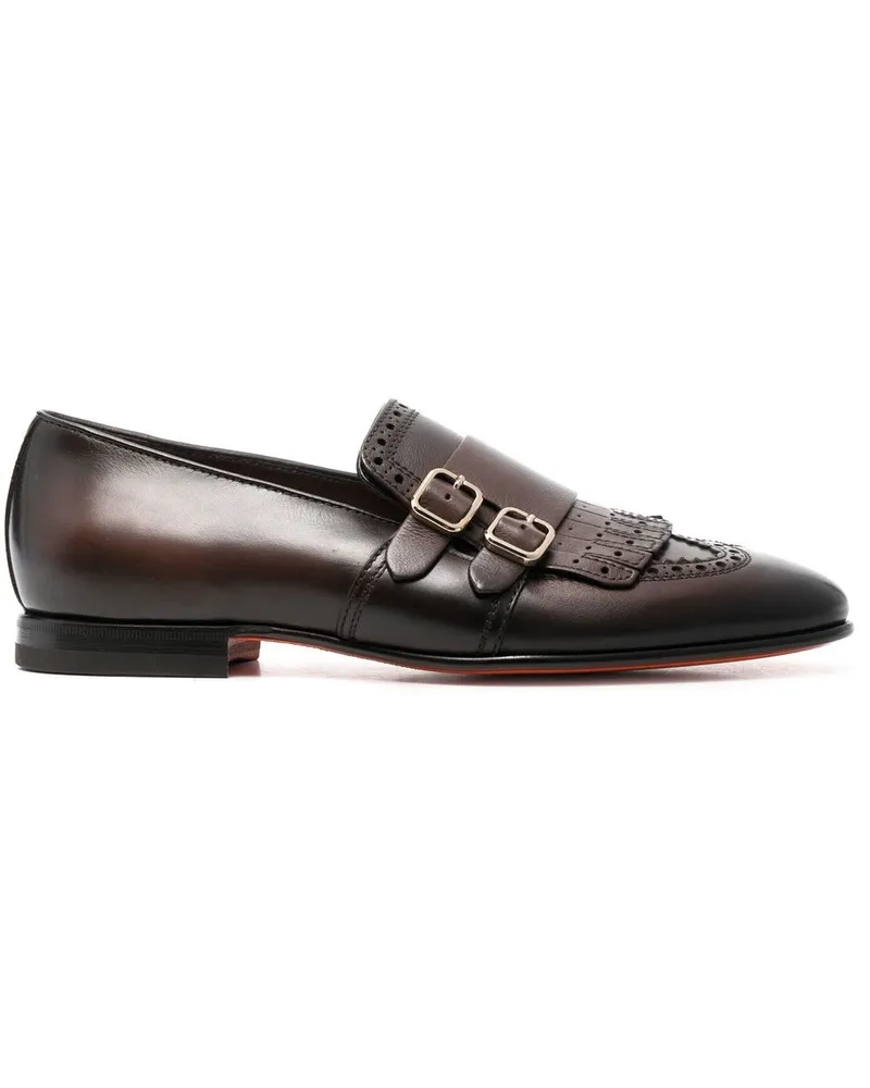 Santoni Monk-Schuhe mit Zierlasche - Braun Braun
