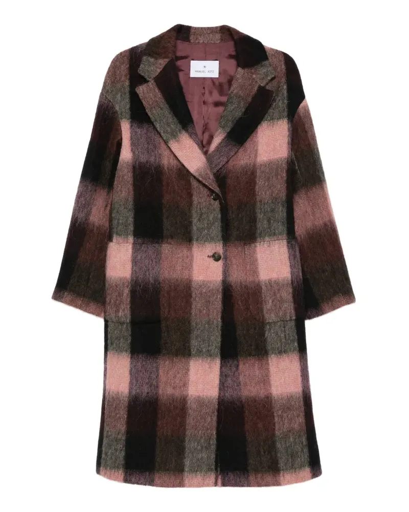 Manuel Ritz check-pattern buttoned coat - Rosa Rosa