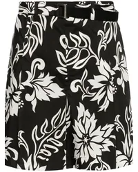 Sacai Shorts mit Blumen-Print Schwarz