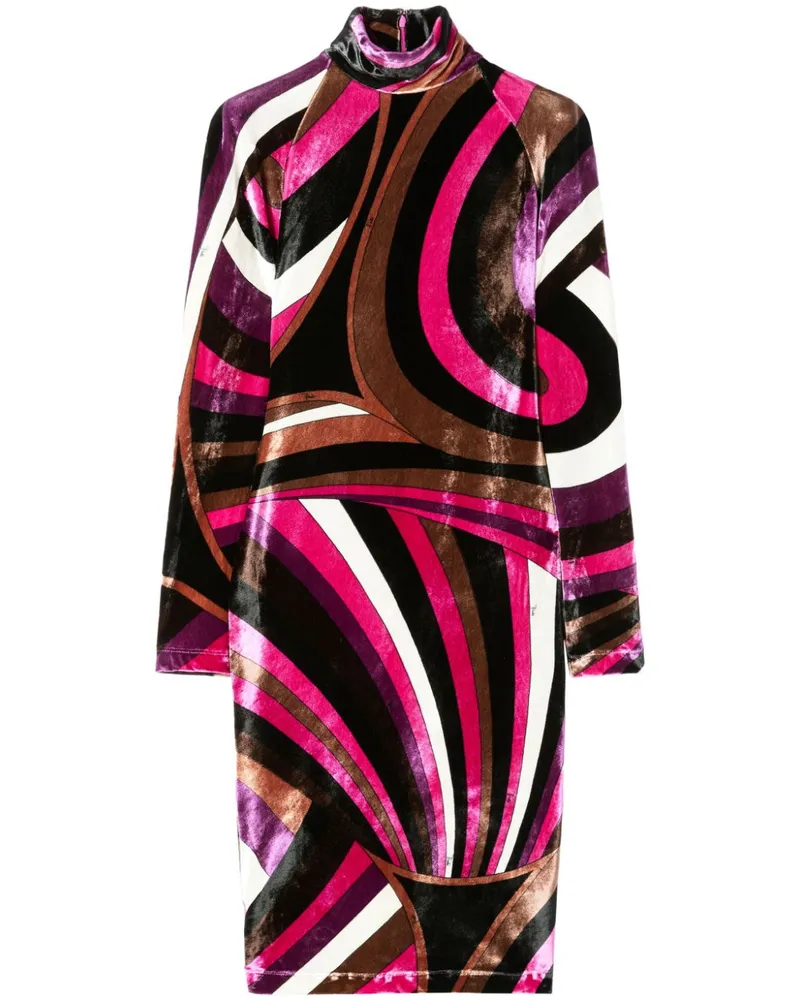 Emilio Pucci Samt-Minikleid mit Iride-Print - Rosa Rosa