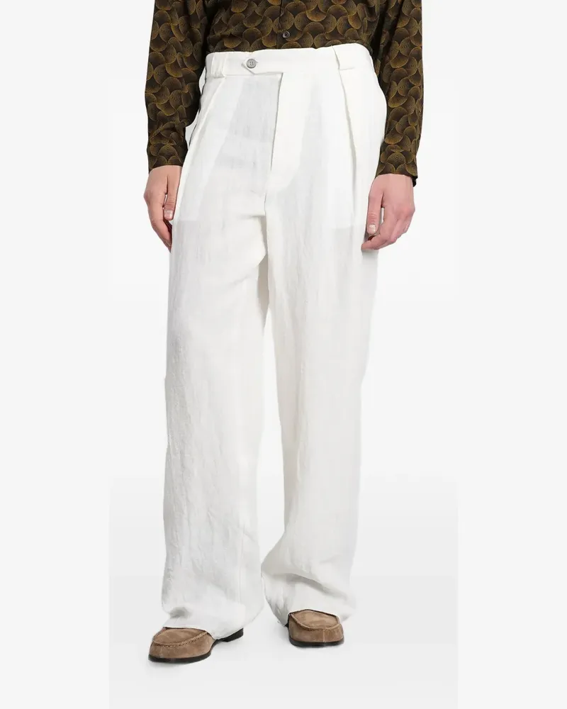 Emporio Armani pleated wide-leg trousers - Weiß Weiß