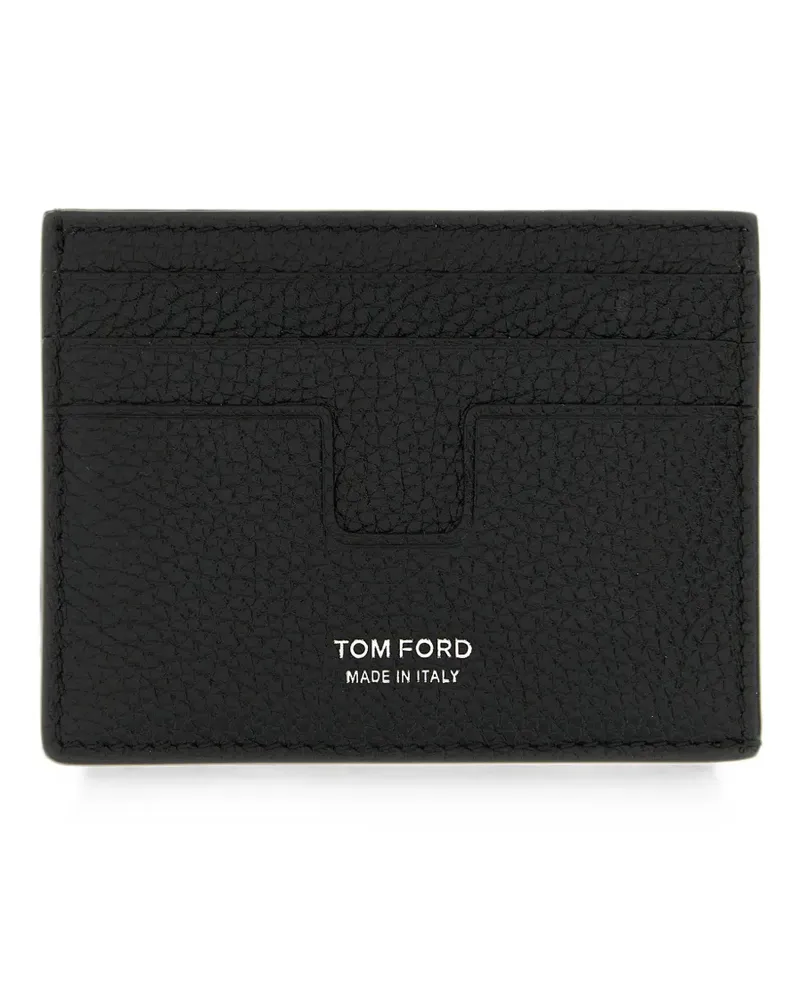 Tom Ford T Line grain leather card holder - Schwarz Schwarz