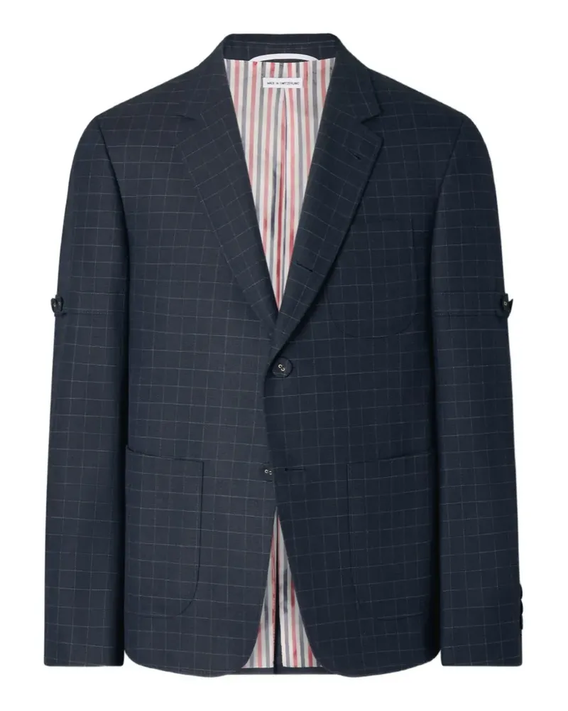 Thom Browne Kariertes Windowpane Sakko - Blau Blau