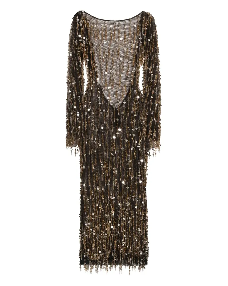 Dolce & Gabbana Rückenfreies Midikleid mit Pailletten - Schwarz Schwarz
