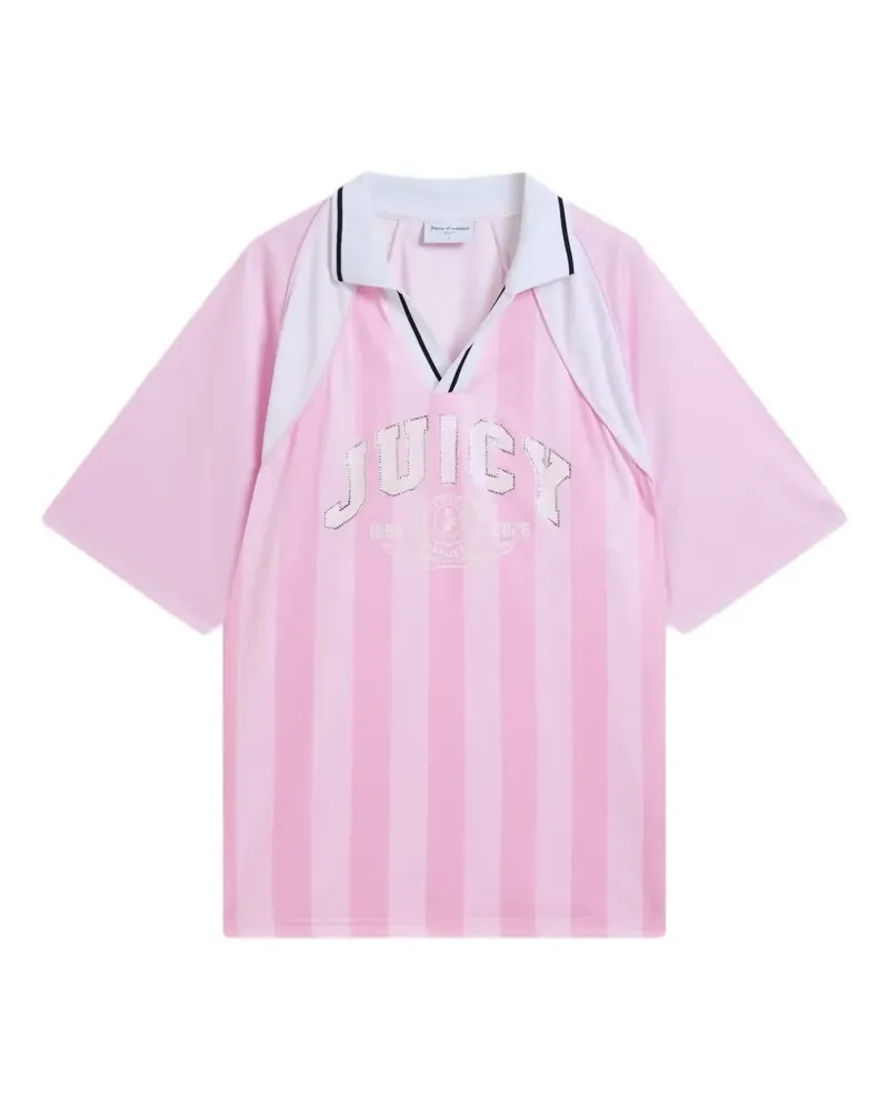 Juicy Couture Gestreiftes T-Shirt mit Strass - Rosa Rosa
