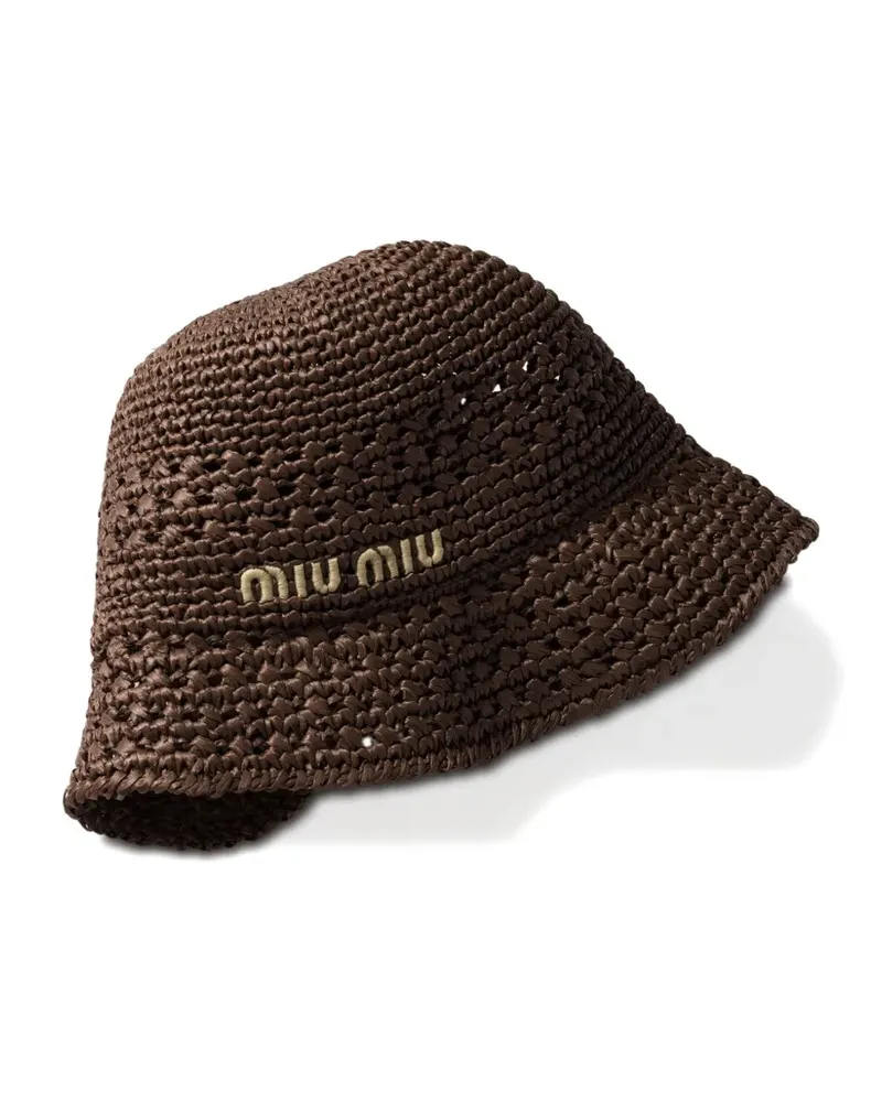 Miu Miu Gewebter Fischerhut - Braun Braun