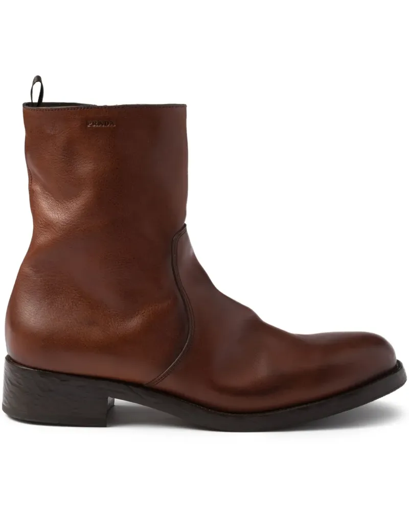 Prada Stiefeletten mit Reißverschluss 40mm - Braun Braun