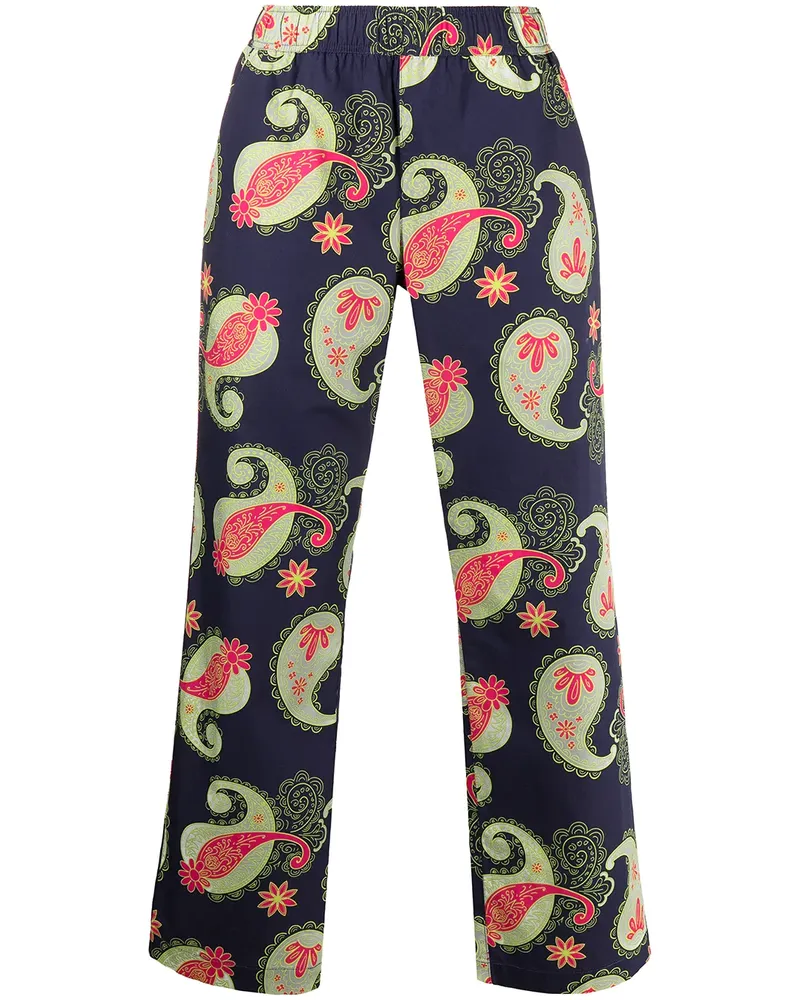 PACCBET RASSVET Gerade Hose mit Paisley-Print - Blau Blau