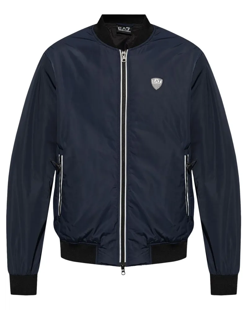 EA7 Bomberjacke mit Logo-Patch - Blau Blau