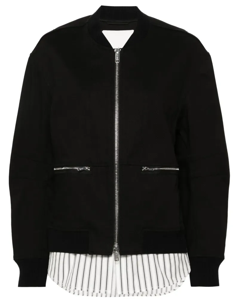 3.1 phillip lim Bomberjacke im Layering-Look - Schwarz Schwarz