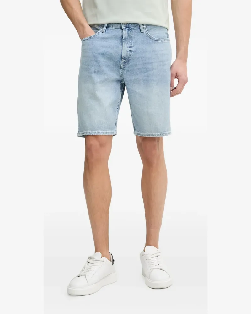 Guess logo-patch denim shorts - Blau Blau