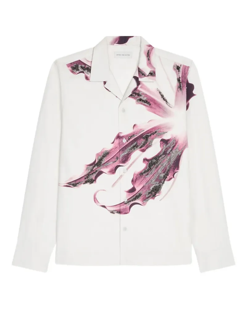 Dries van Noten Hemd mit Blumenstickerei - Weiß Weiß