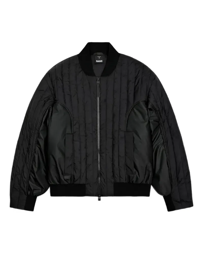 RAINS quilted bomber jacket - Schwarz Schwarz