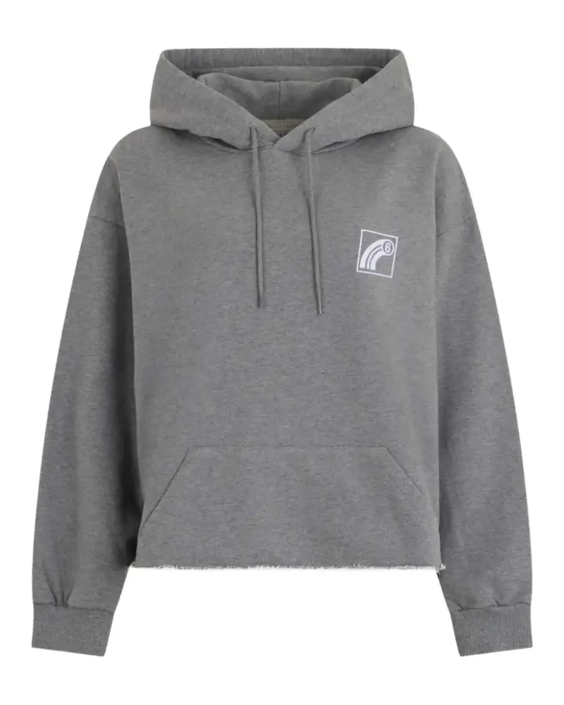 Maison Margiela logo-print raw-cut hoodie - Grau Grau
