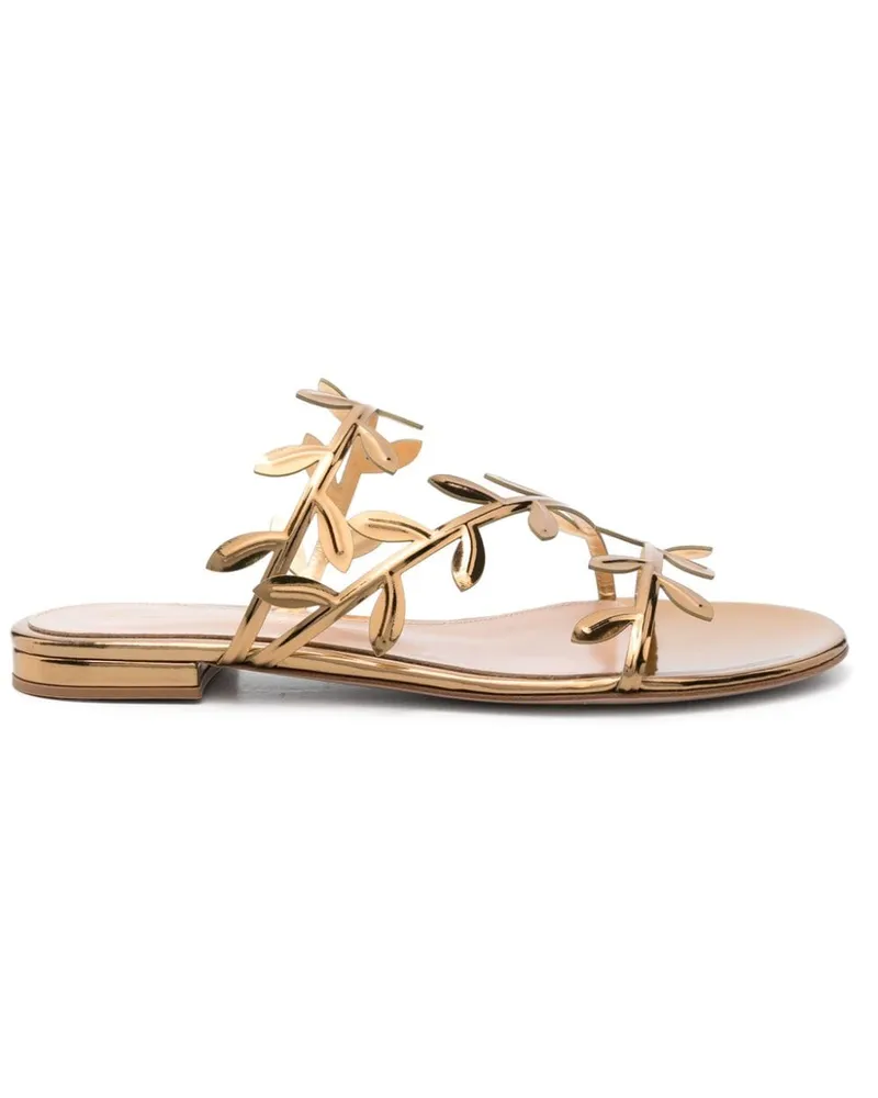 Gianvito Rossi Flache Flavia Sandalen - Gold Gold