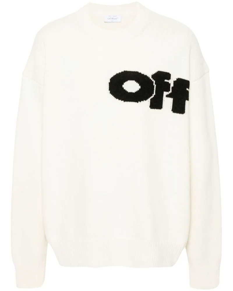 OFF-WHITE Pullover mit Intarsien-Logo Nude