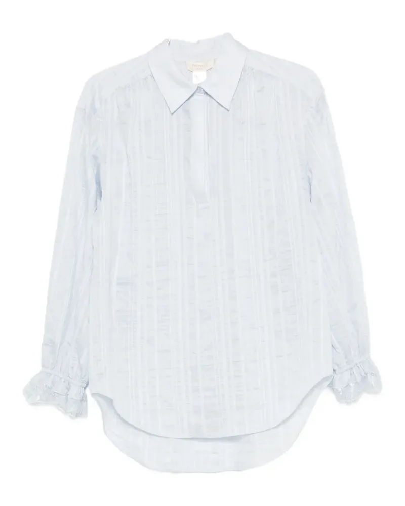 Twin-Set lace-trim striped shirt - Weiß Weiß