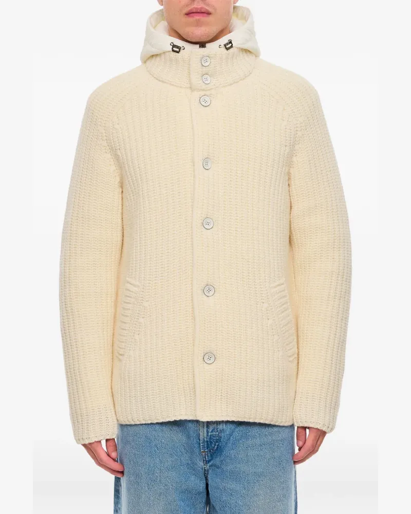 Herno Gerippter Cardigan mit Kapuze - Nude Nude