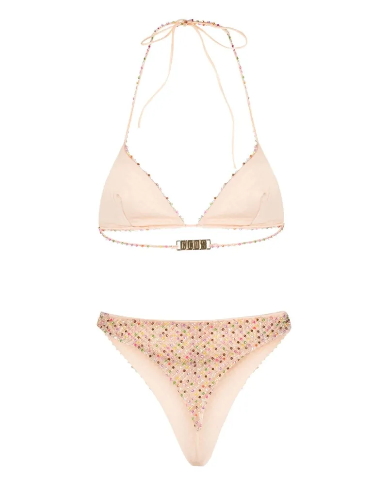 GCDS Bikini mit Perlen Nude