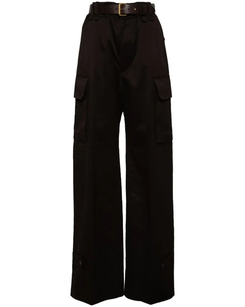 Saint Laurent Hose mit Logo-Stickerei - Braun Braun