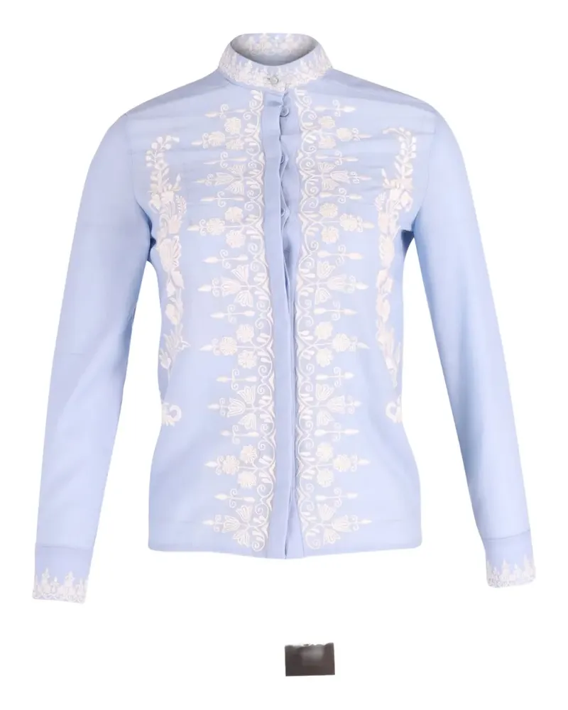 Vilshenko embroidered mock-neck shirt - Blau Blau