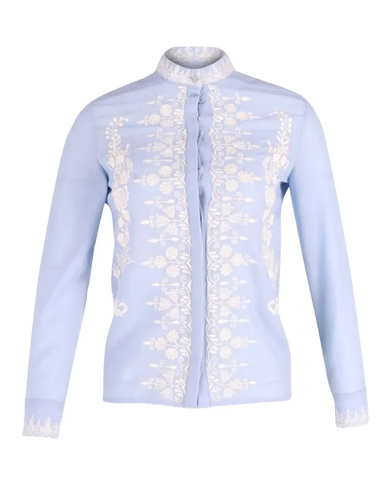 Vilshenko embroidered mock-neck shirt - Blau Blau