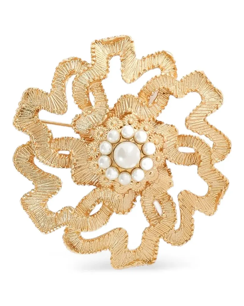 Dolce & Gabbana Brosche mit Blumenmotiv - Gold Gold