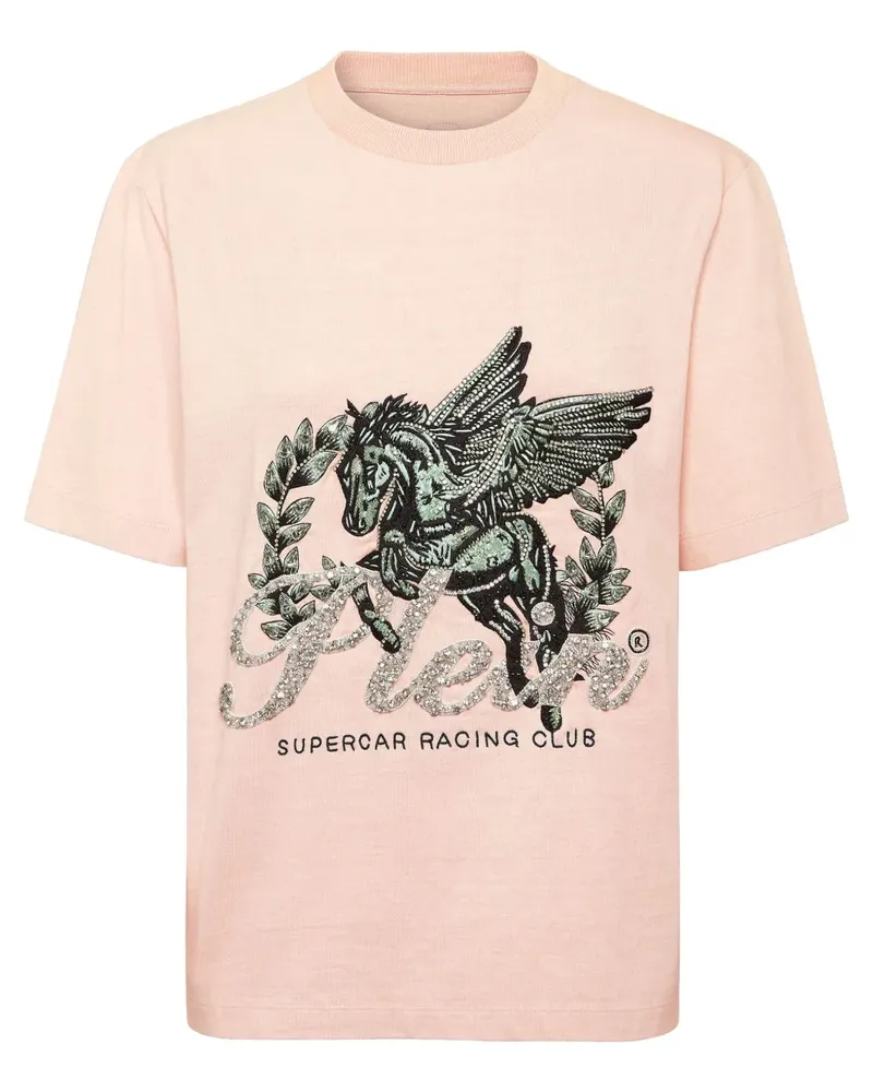 Philipp Plein Unicorn T-Shirt aus Jersey - Rosa Rosa