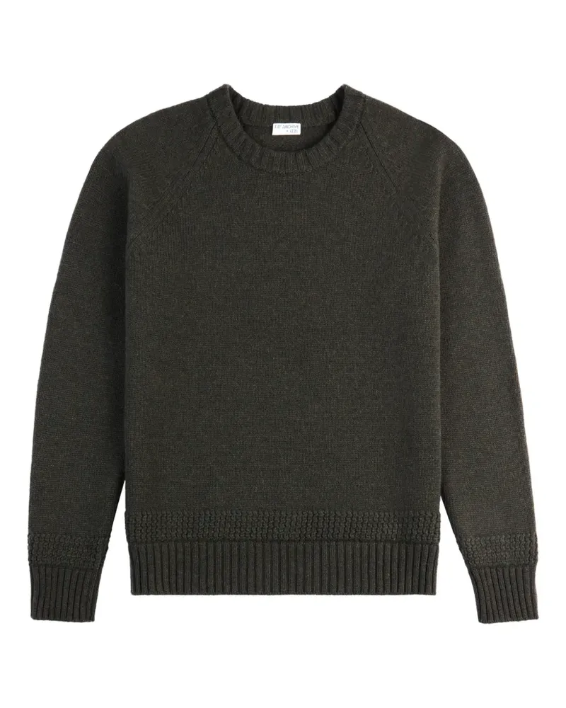 Fay elbow patch crew-neck sweater - Grün Grün