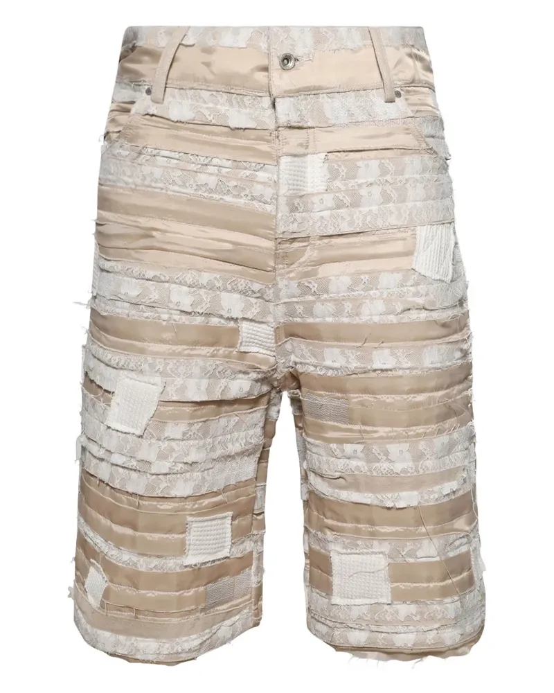 WHO DECIDES WAR Cargo-Shorts mit Spitzeneinsätzen - Nude Nude