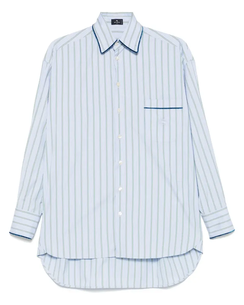 Etro Gestreiftes Hemd aus Popeline - Blau Blau