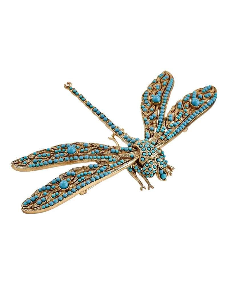 Kenneth Jay Lane Libelle Anstecknadel mit Türkis - Gold Gold