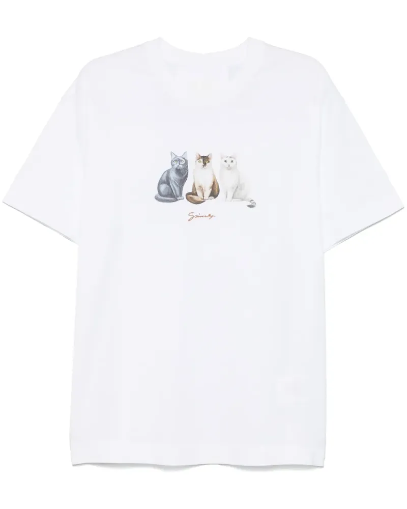 Givenchy T-Shirt mit Katzen-Print - Weiß Weiß