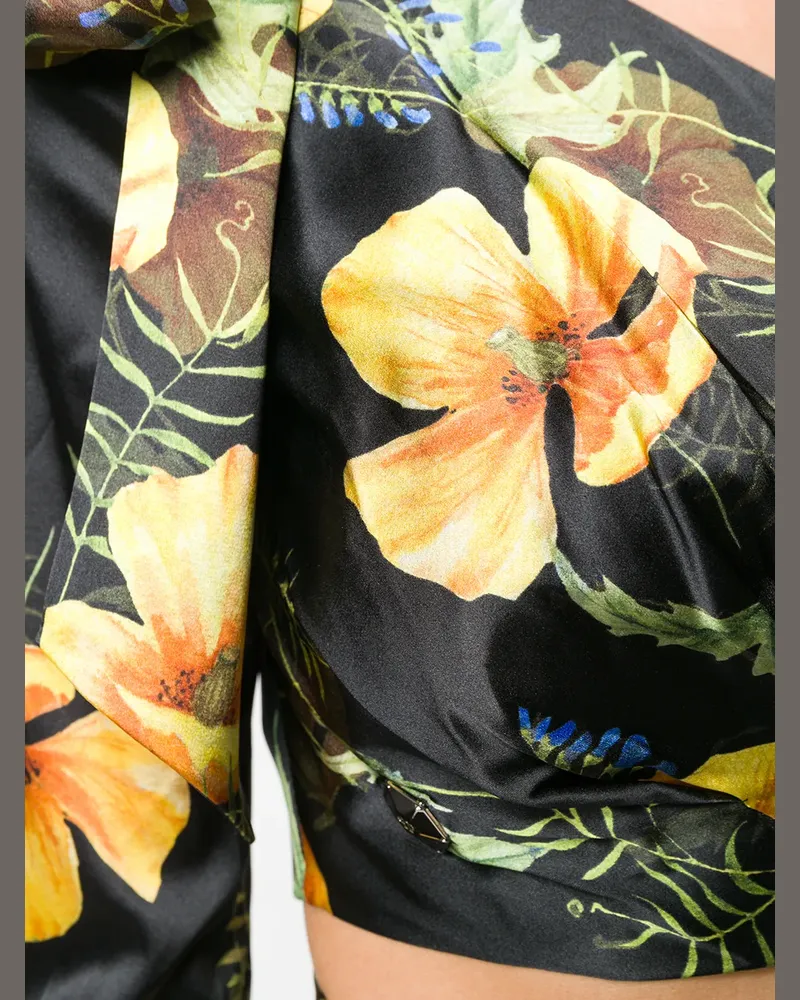 Philipp Plein In Flower' Set aus Oberteil und Schlaghose - Schwarz Schwarz