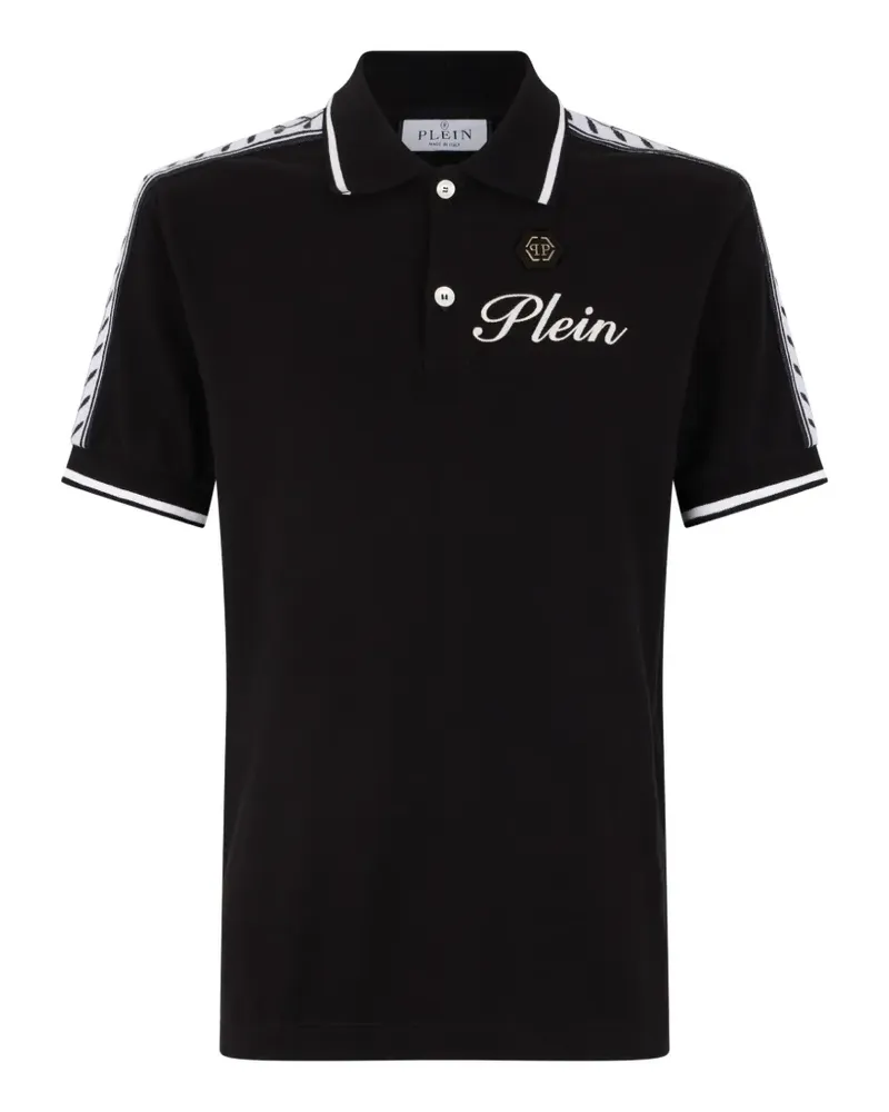 Philipp Plein Poloshirt mit Logo-Streifen - Schwarz Schwarz