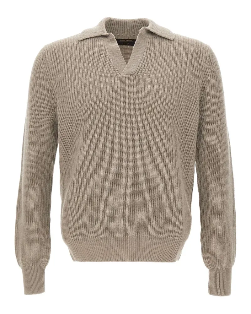 Gran Sasso Gerippter Strickpullover - Grau Grau