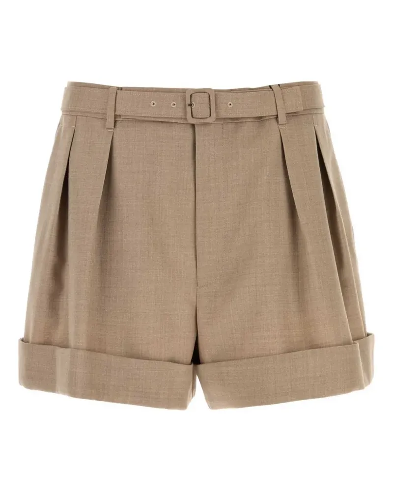 Saint Laurent Bermudas mit Gürtel - Nude Nude