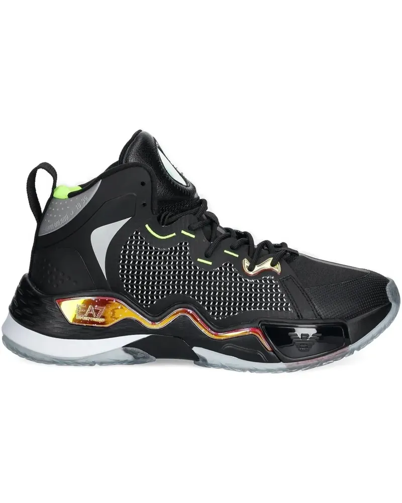 EA7 High-Top-Sneakers mit perforiertem Einsatz - Schwarz Schwarz
