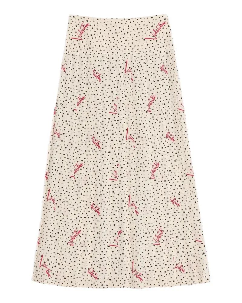 Valentino Garavani Plusdepois bubble print crepe de chine skirt - Nude Nude
