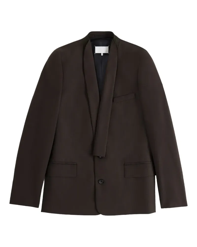 Maison Margiela Kragenloses Sakko mit Ziernähten - Braun Braun