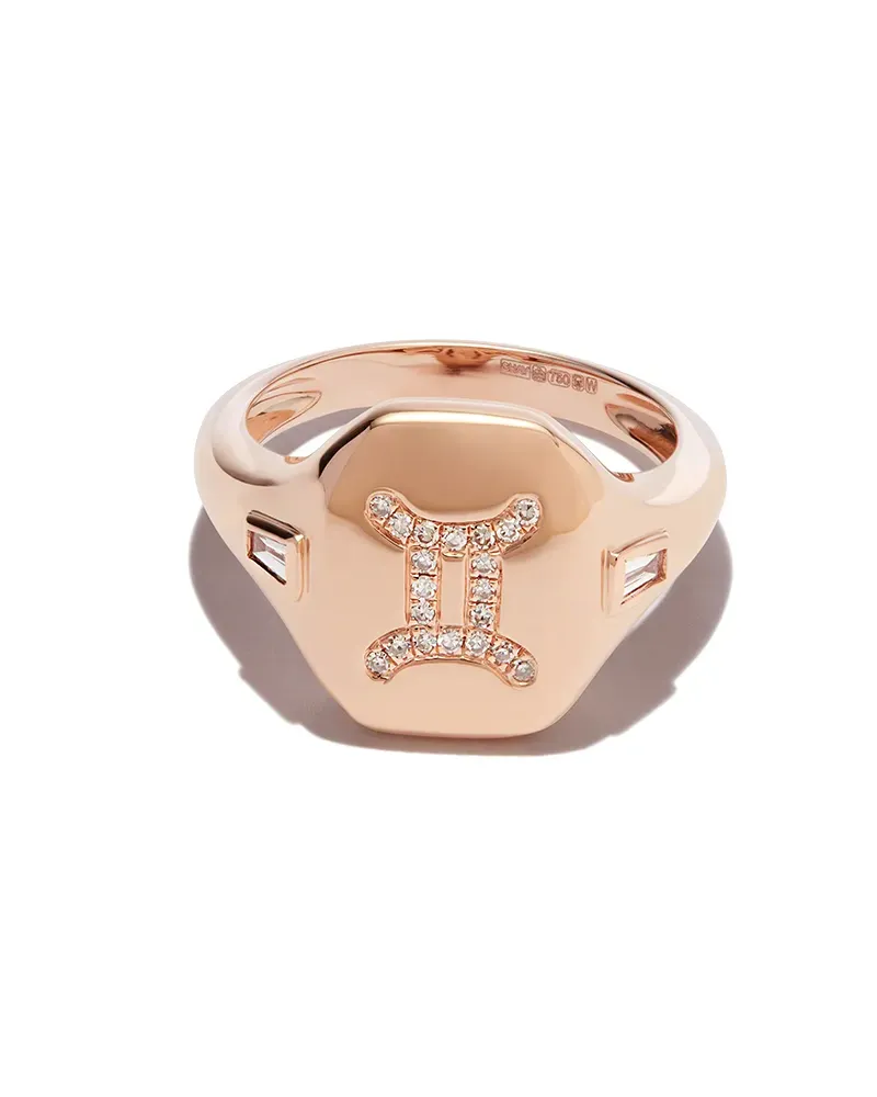SHAY 18kt Rotgoldring mit Diamanten - Rosa Rosa
