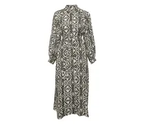 Seidenkleid mit Print - Nude