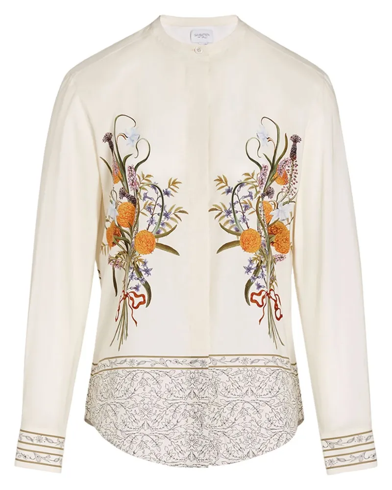 Giambattista Valli Marigold Bouquets Bluse - Weiß Weiß