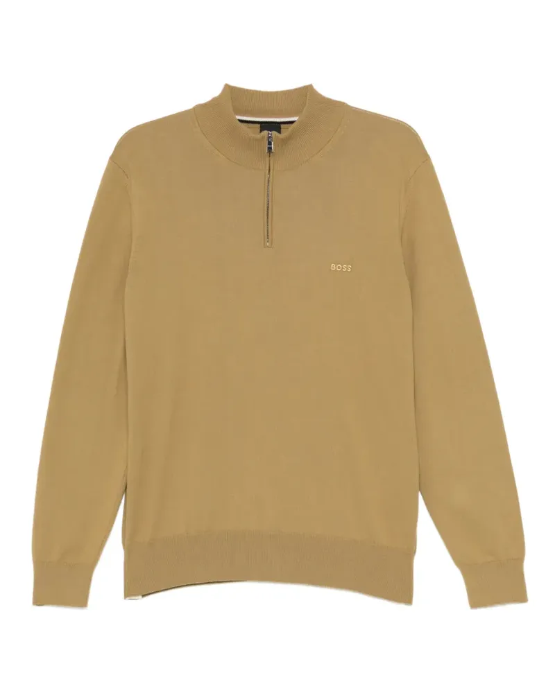 HUGO BOSS logo-embroidered jumper - Nude Nude