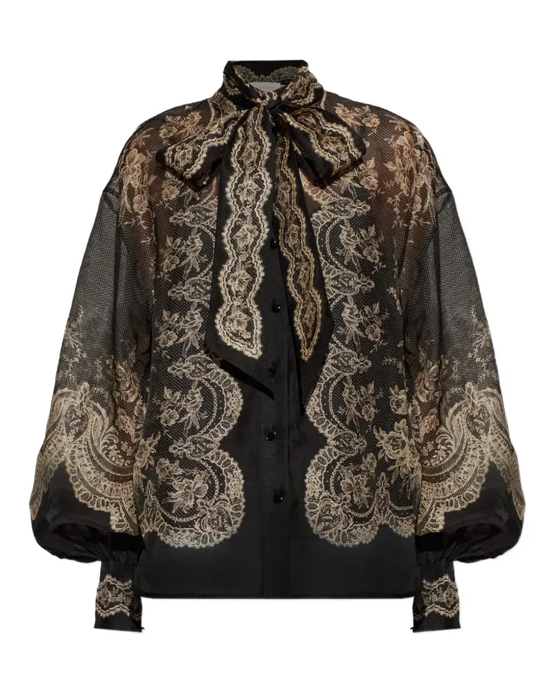 Zimmermann clash-tie blouse - Schwarz Schwarz