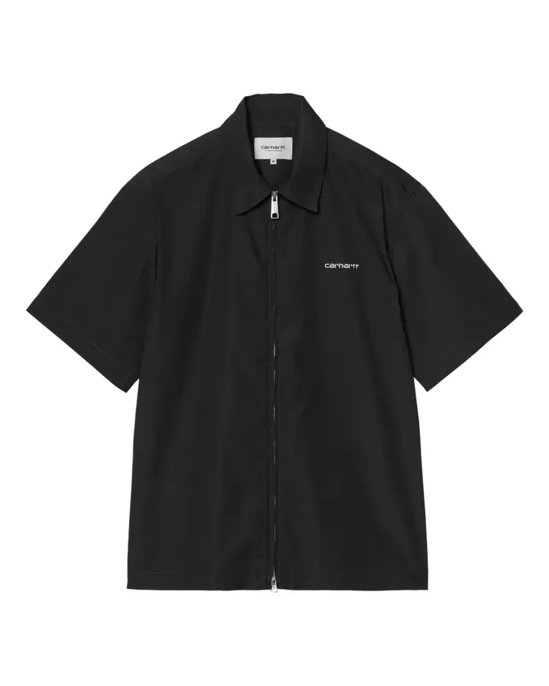 Carhartt WIP Kurzärmeliges Postal Hemd mit Reißverschluss - Schwarz Schwarz