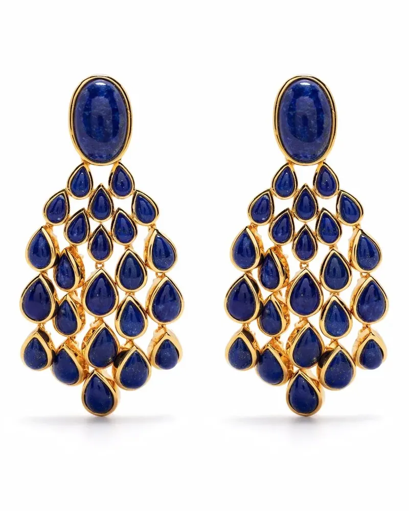 Aurélie Bidermann Cherokee Ohrclips mit Lapislazuli - Blau Blau