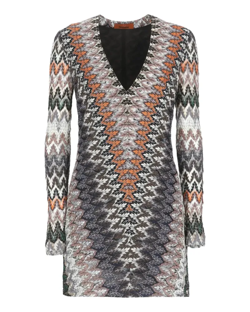 Missoni V-neck patterned dress - Blau Blau