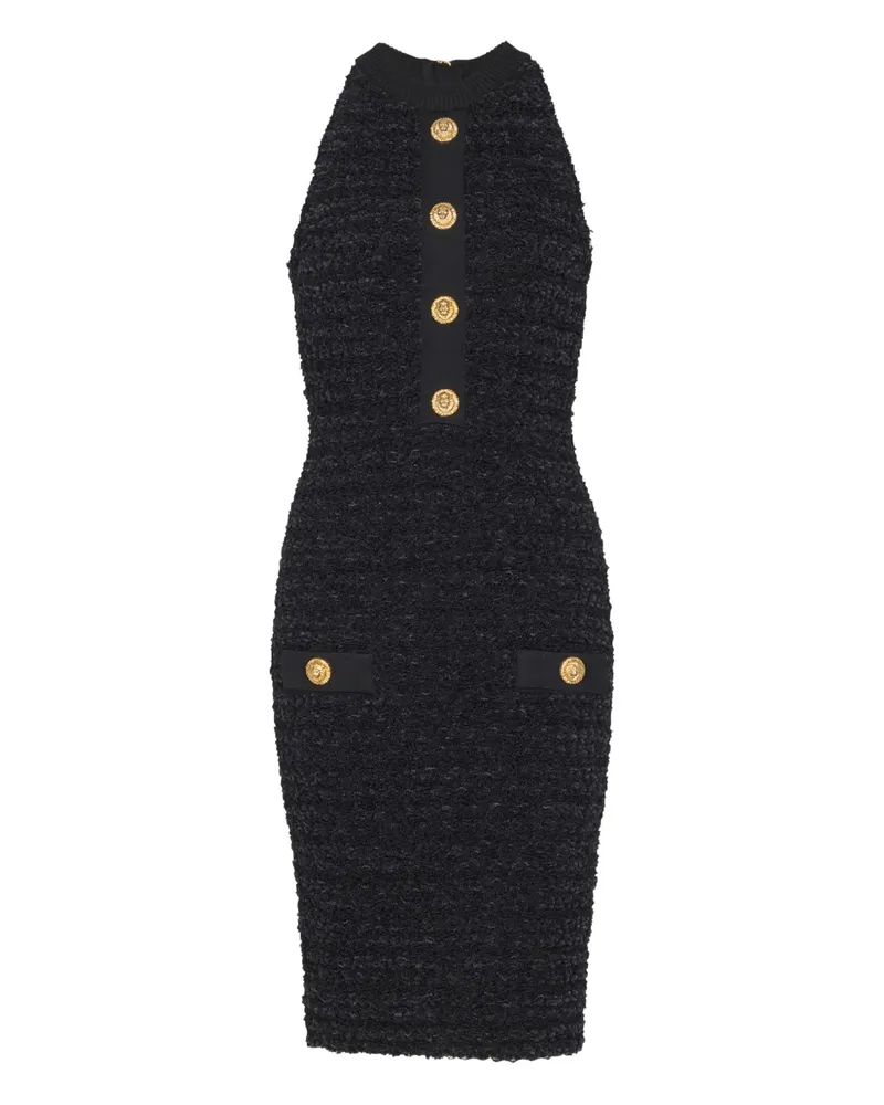 Balmain Tweed-Minikleid mit geknöpfter Tasche - Schwarz Schwarz
