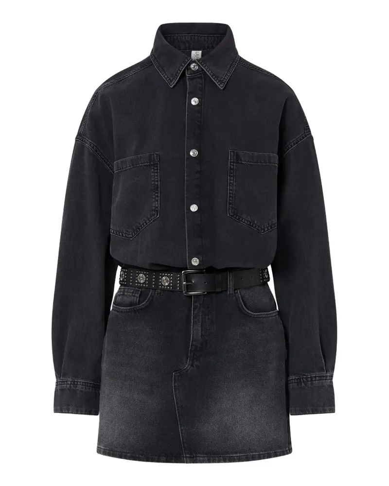 Liu Jo short denim dress with belt - Schwarz Schwarz